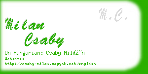 milan csaby business card